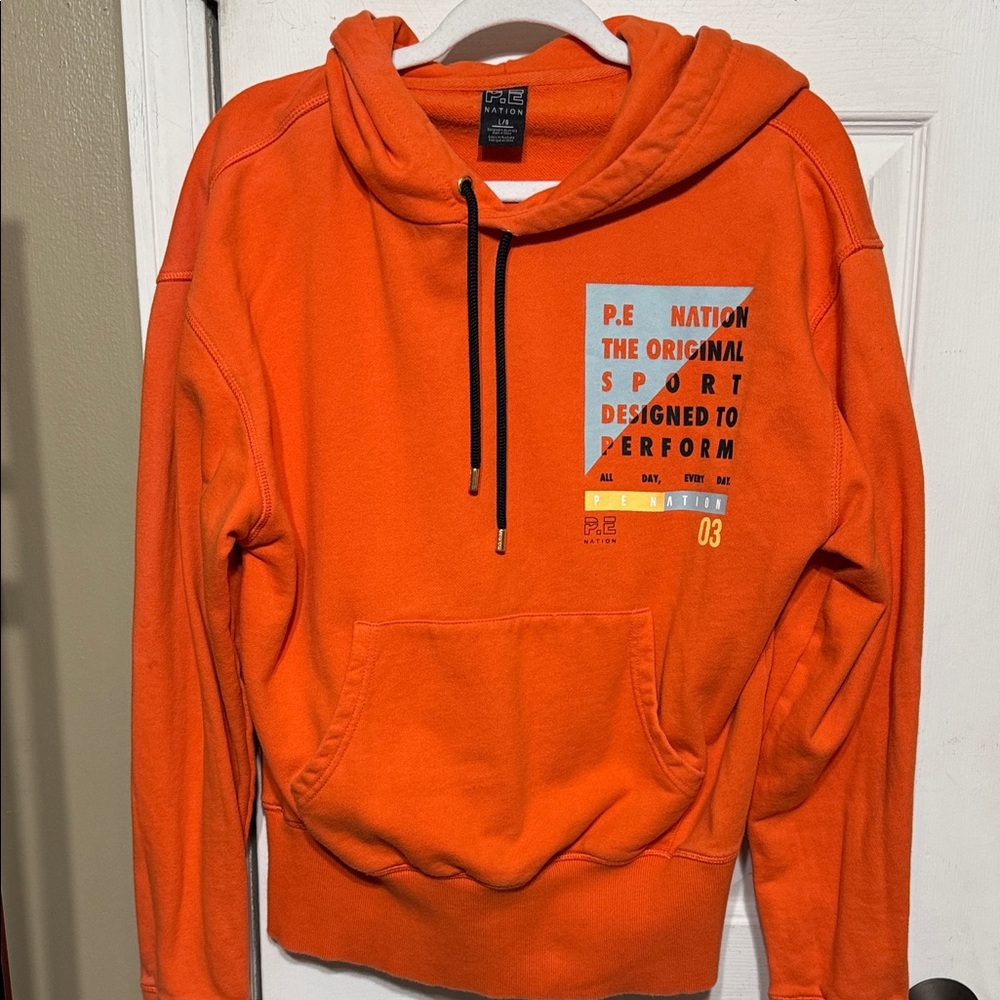P.E Nation Orange Hoodie Size Large